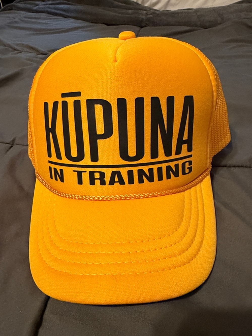 KUPUNA IN TRAINING Bright Yellow Trucker Hat